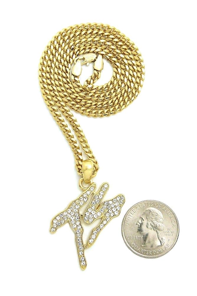 BLINGFACTORY Hip Hop Iced Terror Squad TS Pendant & 3mm 24
